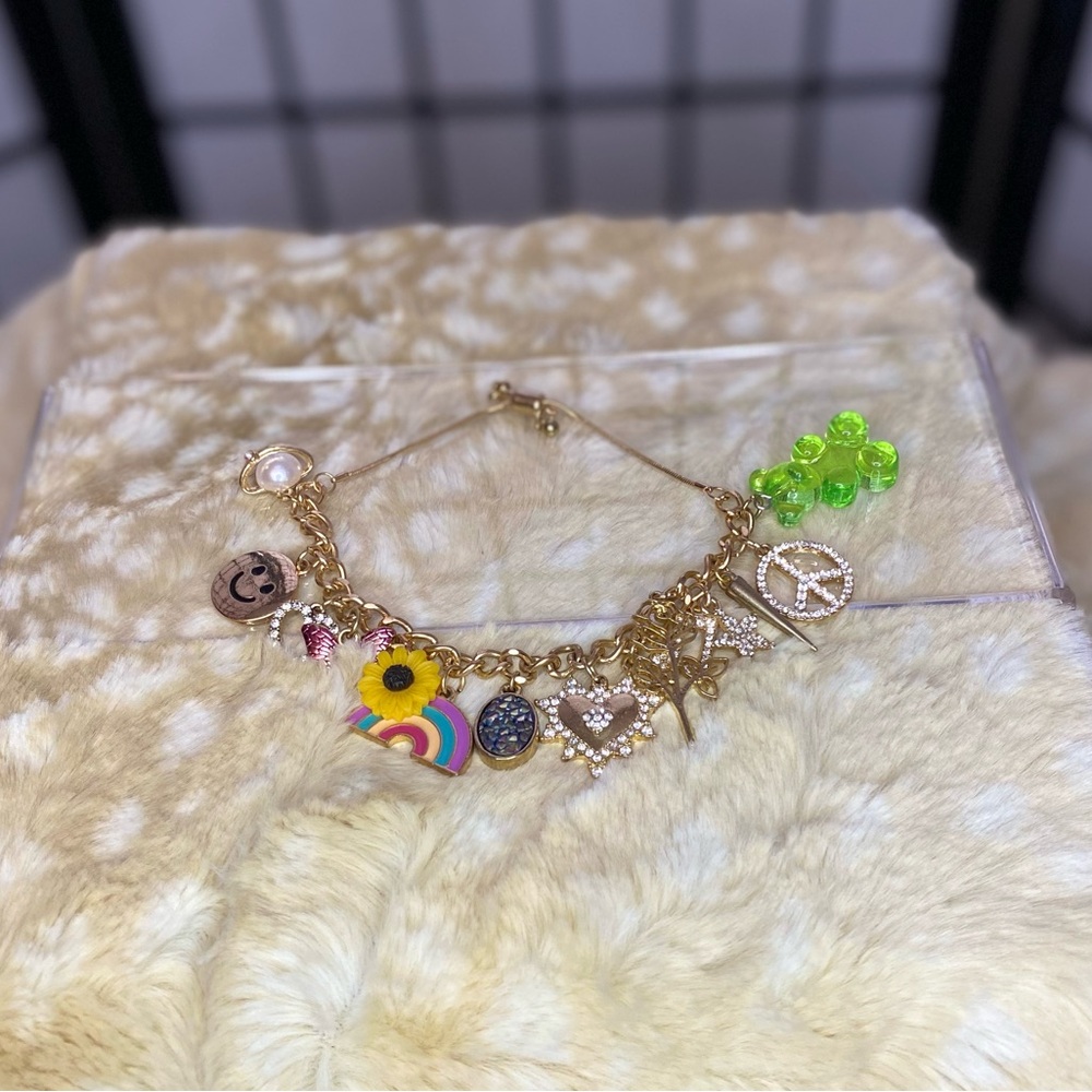 Peace, Love & Happiness Charm Bracelet